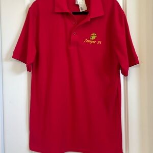 Port and Company (Marine Corps) Red Polo Style shirt